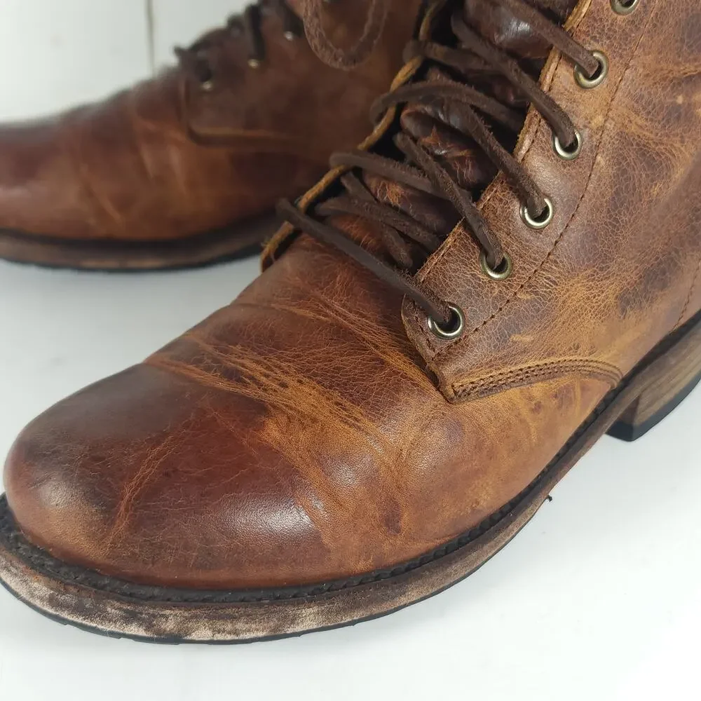 Freebird By Steven Manchester Women's US9 Brown Distressed Leather LaceUp Boot